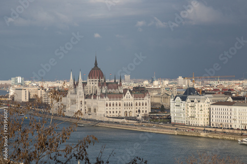 Budapest. Dunaj. Hungary, a city landscape, a look with top
