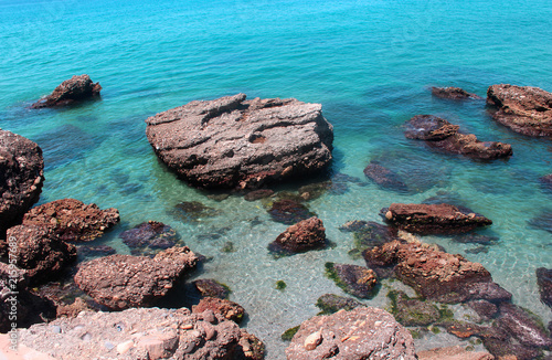 Nice rocks in beach photo