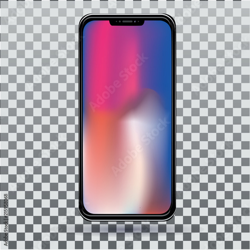 style black smartphone on transparent background. Mockup phone in EPS 10 file vector