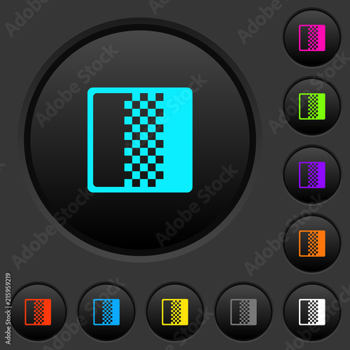 Color gradient dark push buttons with color icons
