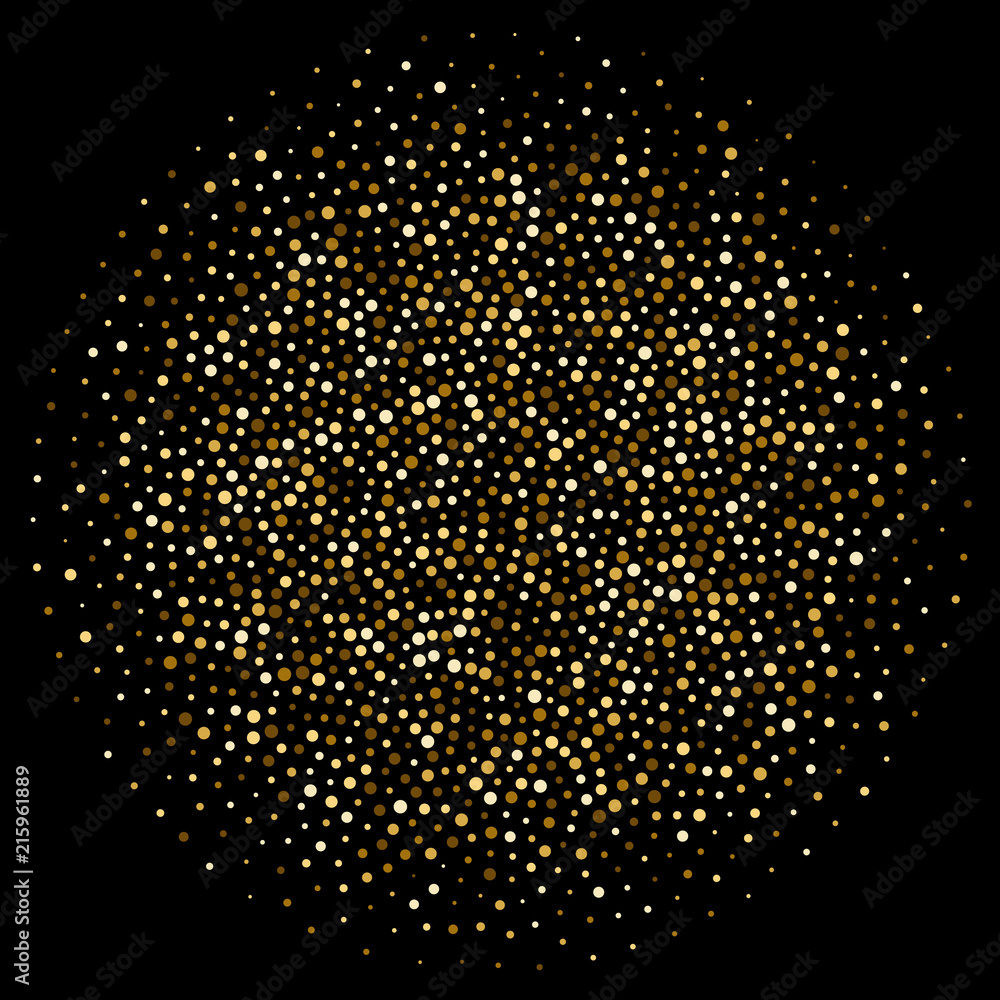 Golden dot or glitter confetti circle background Golden dot or glitter confetti circle background