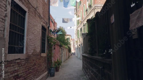 Vintage streets of Venice, Italy. photo