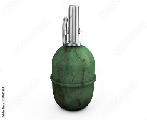 3D rendering Realistic hand grenade bomb