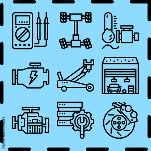 Simple 9 icon set of repair related [iconsRandom:4] vector icons. Collection Illustration