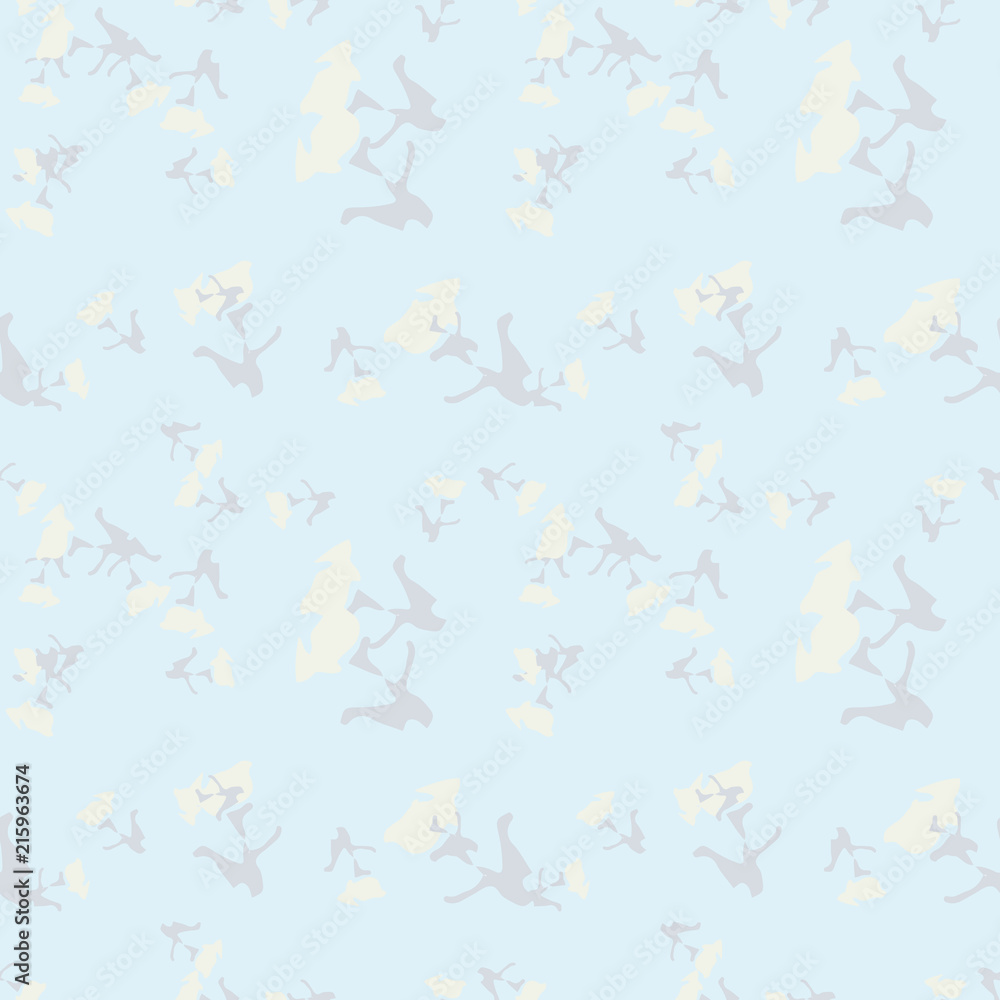 UFO military camouflage seamless pattern in light blue and different shades of grey and beige colors UFO military camouflage seamless pattern in light blue and different shades of grey and beige colors