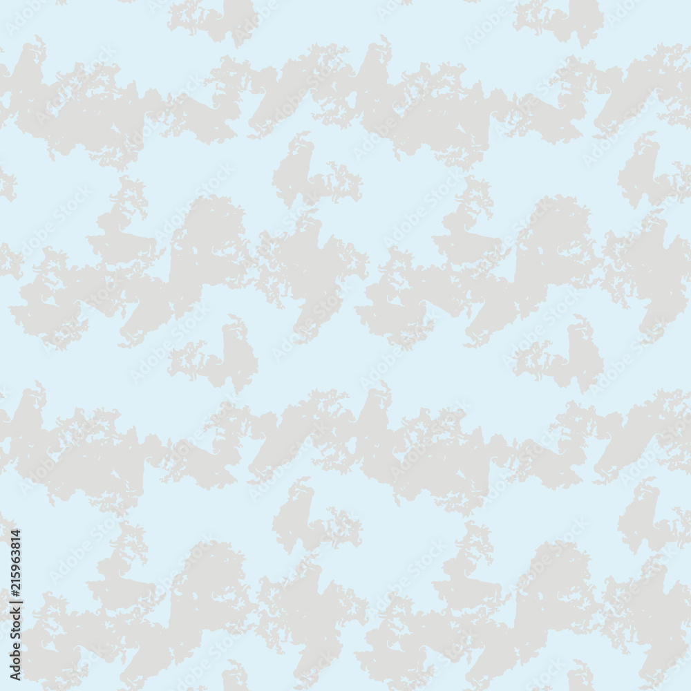 UFO military camouflage seamless pattern in light blue and different shades of beige or yellow color UFO military camouflage seamless pattern in light blue and different shades of beige or yellow color