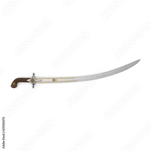 Arab Saif Sword on white. 3D illustration