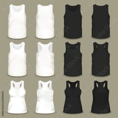 Male and female blank slim-fitting t-shirts