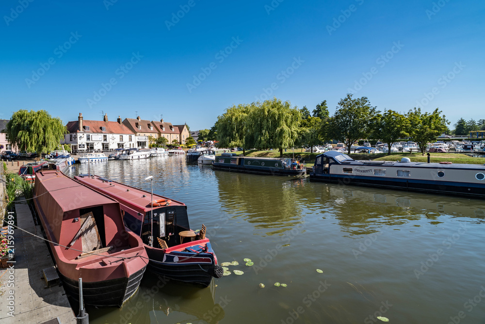 Narrow Boats in Ely, Cambridgeshire, England