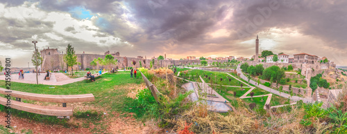 View of historical Sur region in Diyarbakir, Turkey photo