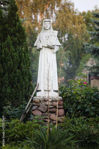 Monument of St. Faustina Kowalska in the courtyard of the sanctuary of the Mother of God in Swieta Katarzyna, Lower Silesian Voivodeship