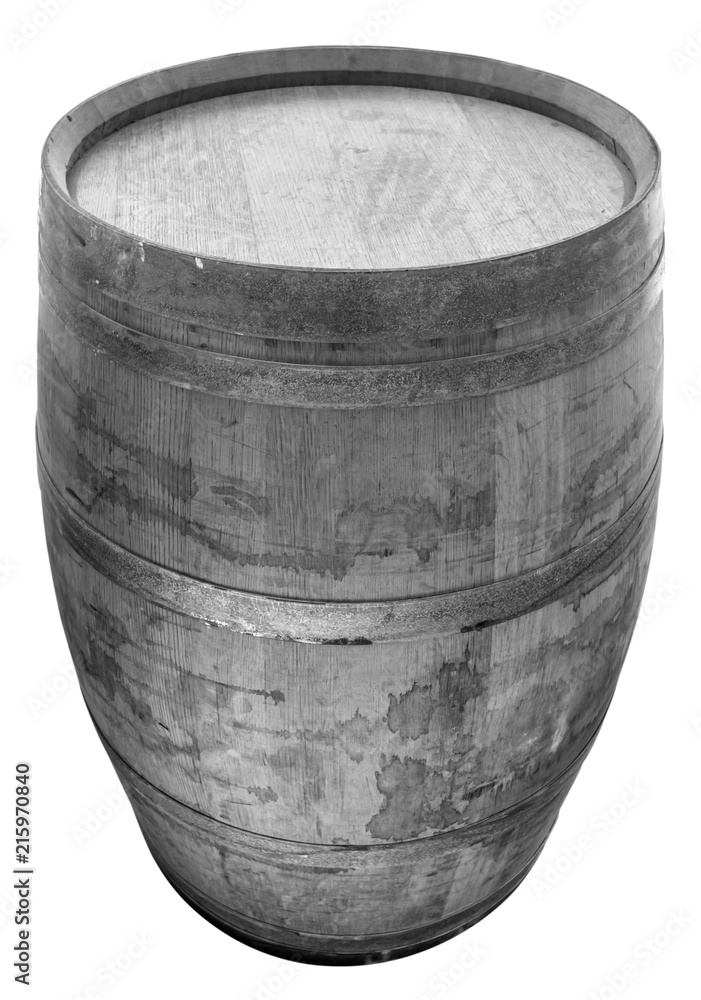  tonneau en noir et blanc, fond blanc 