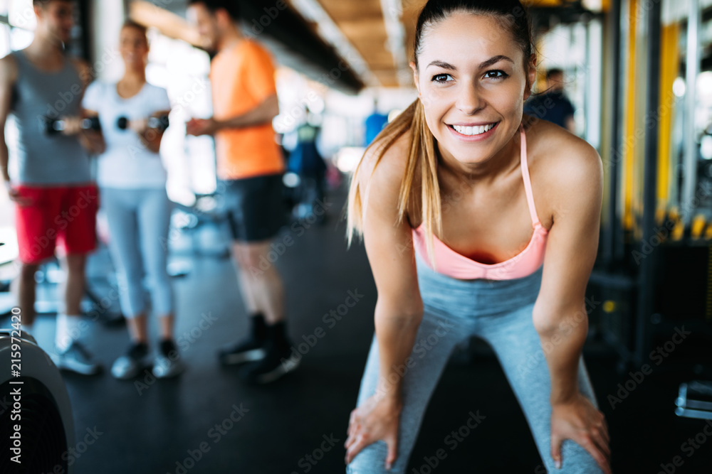 Attractive fit woman in gym Attractive fit woman in gym