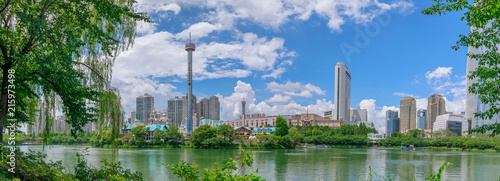 Fotografía Lotte World amusement theme park around Seokchon lake, a major tourist attraction in Seoul, South Korea