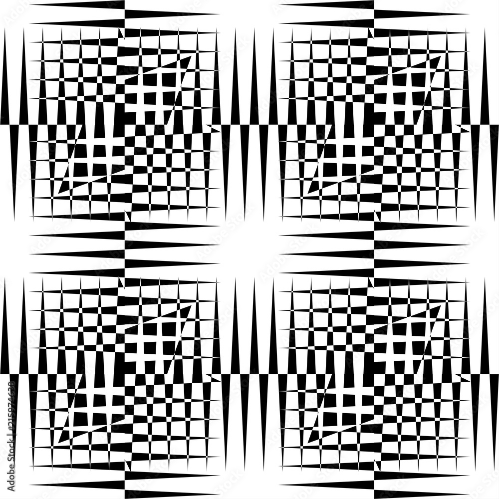 Fototapeta premium Seamless geometric pattern. Abstract background with geometric shapes. Pattern for fabric, gift wrapping, paper design, wallpaper, textile, tile, carpet. Vector illustration with squares and lines.
