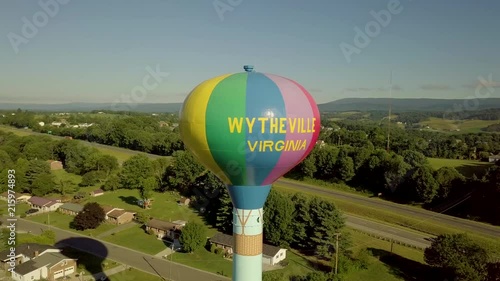 Wytheville VA 2018 - Slow orbit around the city water tower at sunrise. photo