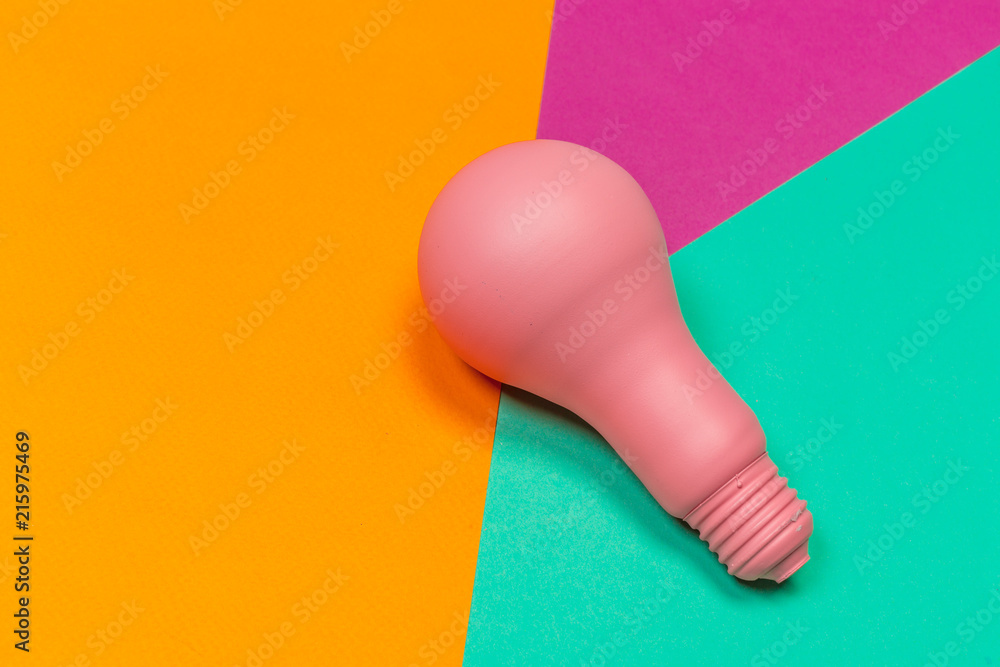 Pink pastel Light bulb - obrazy, fototapety, plakaty 