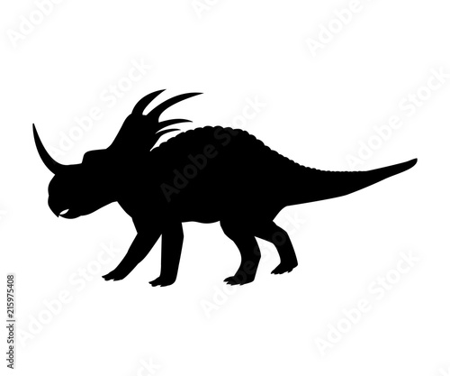 Styracosaurus silhouette dinosaur jurassic prehistoric animal © KozyrevaElena