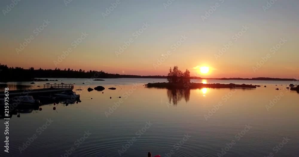 Dramatic evening scenes from the Scandinavian archipelago. Romantic sunset with colourful skies. Stunning location showing the calm and relaxing nature of Northern Europe Dramatic evening scenes from the Scandinavian archipelago. Romantic sunset with colourful skies. Stunning location showing the calm and relaxing nature of Northern Europe