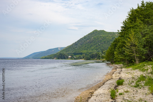 view of the Zhiguli mountains and the Volga river in the Samara region photo