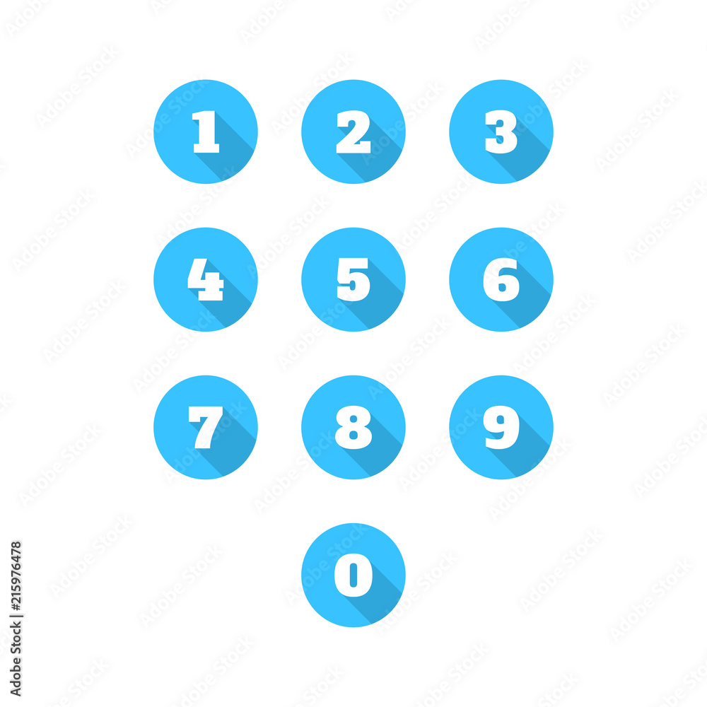 Set of 0-9 number icons. Vector illustration Set of 0-9 number icons. Vector illustration