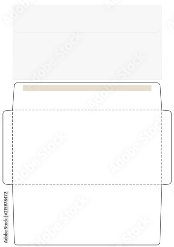 Fotografie Office Envelope Cut Up Template