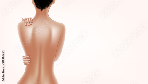 Naked Back Of Beautiful Oiled Woman