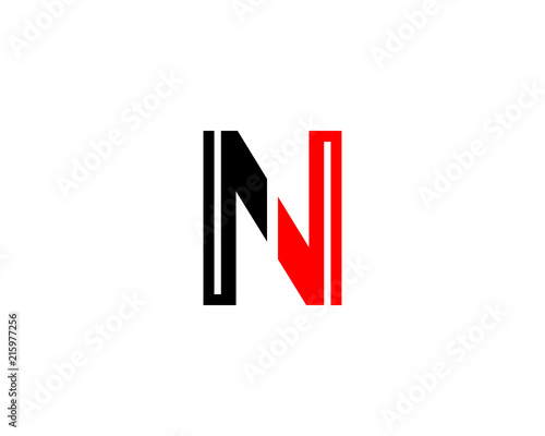 initial n letter unique logo