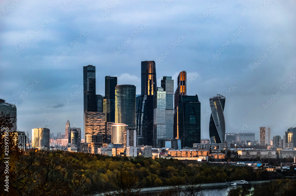 view of Moscow City business center
