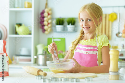 young girl in the kitchen