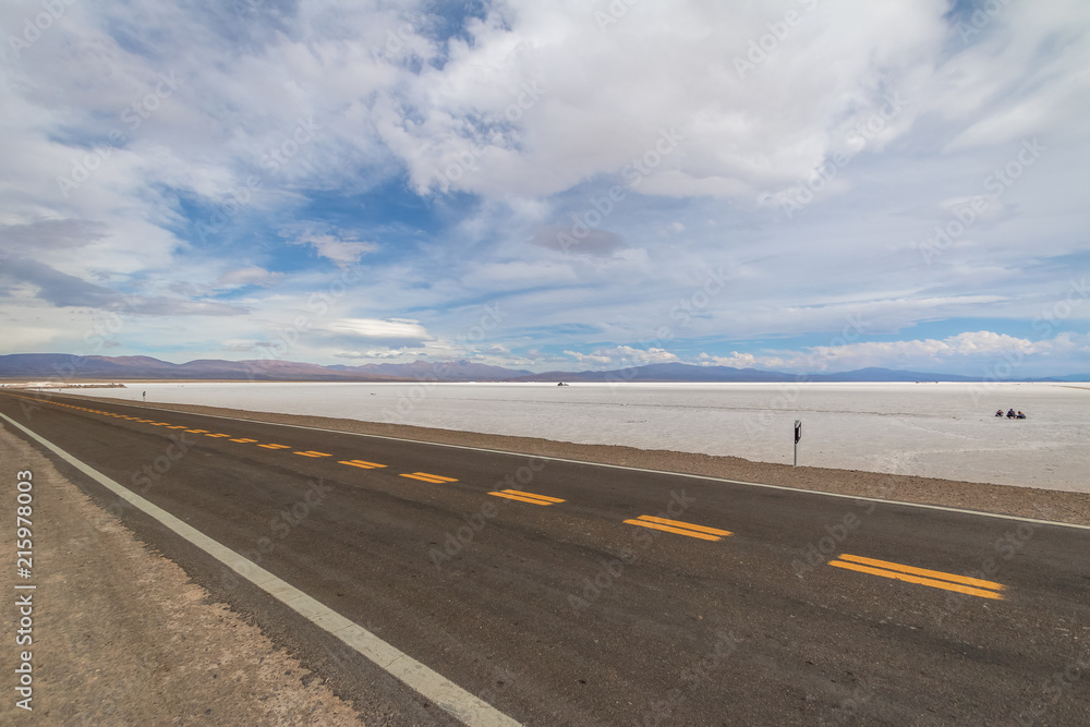 Road in Salinas Grandes Salt Flats - Jujuy, Argentina Road in Salinas Grandes Salt Flats - Jujuy, Argentina
