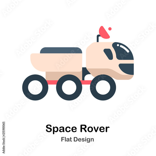 Space Rover Flat Illustration