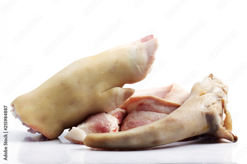 raw leg ,tail and streaky pork