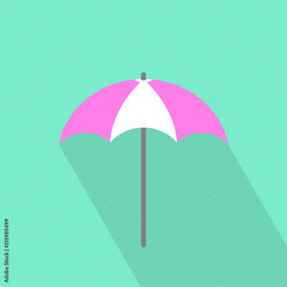 Parasol | flat vector with green background
