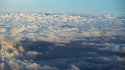 Wallpaper Mural Flying over beautiful sky and clouds. Aerial view from airplane.  Torontodigital.ca