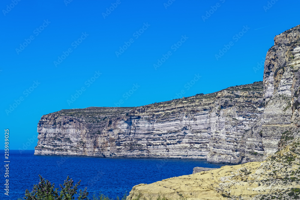 Malta rocky coastline.