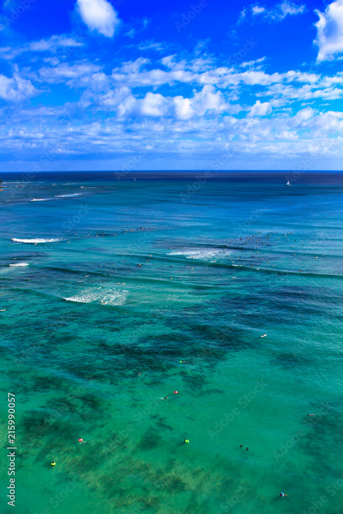 Fototapeta premium Aerial view of blue ocean