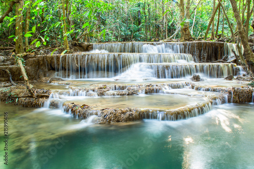 Fototapeta Naklejka Na Ścianę i Meble -  Waterfall at Kanchanaburi Thailand - Namtok Huai Mae Khamin