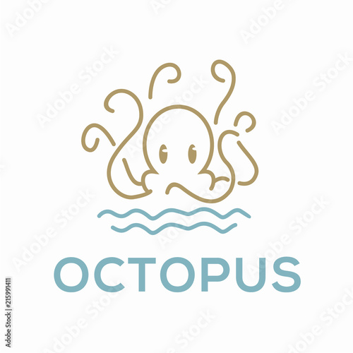 Minimalist Octopus Logo Design Concept Creative