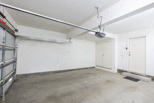 Clean empty two car garage ...