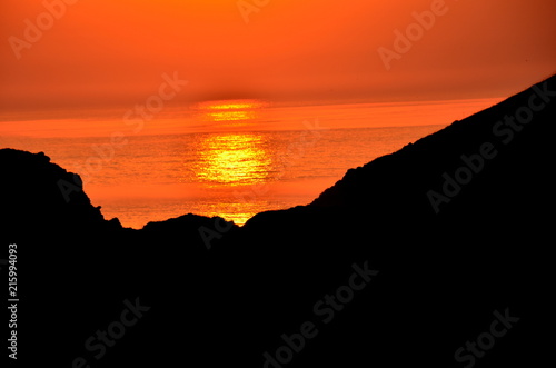 Sunset on the beaches of Asturias