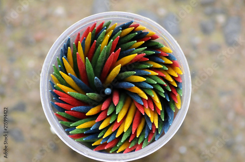 Colored Swirl Of Toothpicks