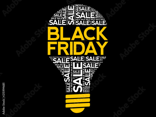 Black Friday SALE bulb word cloud, business concept background