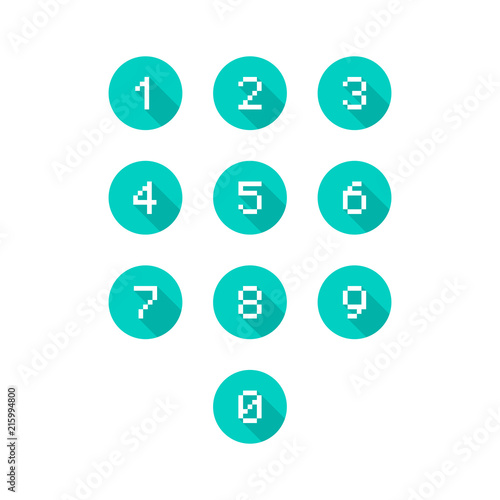 Set of 0-9 number icons. Vector illustration