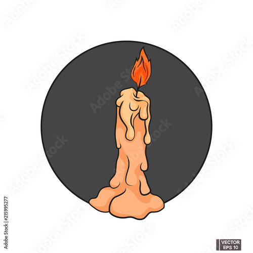 Halloween icon. Ritual candle.
