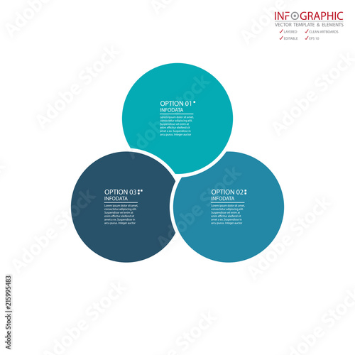 Vector abstract element infographics 3 option. Design for business or finance template layout, brochure, workflow, information or presentation and other. Infographis timeline path. Abstract 3D vector.