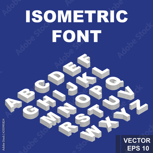 Font. Isometry. View from above. Icon. For your design. Isolated.