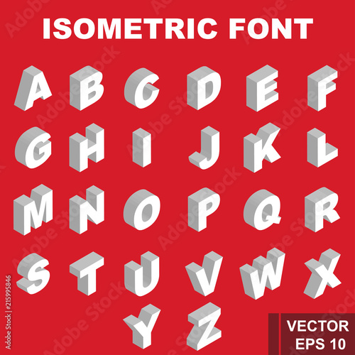 Font. Isometry. View from above. Icon. For your design. Isolated.