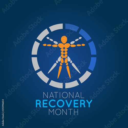 National Recovery Month vector logo icon illustration
