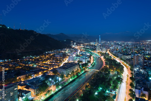 Panoramic view of Providencia and Las Condes districts and Bellavista Neighborhood, Santiago de Chile © Jose Luis Stephens